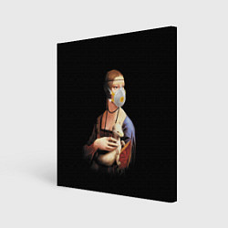 Холст квадратный Чечилия Галлерани - дама с горностаем, цвет: 3D-принт