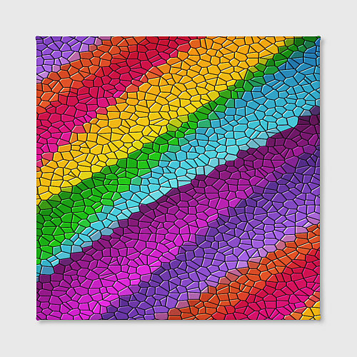 Картина квадратная Яркая мозаика радуга диагональ / 3D-принт – фото 2