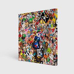 Холст квадратный Стикеры, цвет: 3D-принт