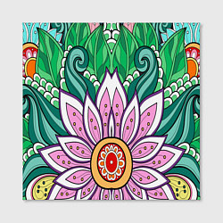 Холст квадратный Цветок дудлинг линии лето, цвет: 3D-принт — фото 2