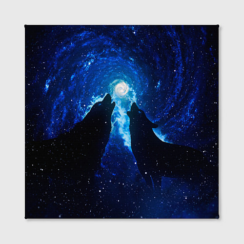 Картина квадратная Волки силуэты звездное небо / 3D-принт – фото 2