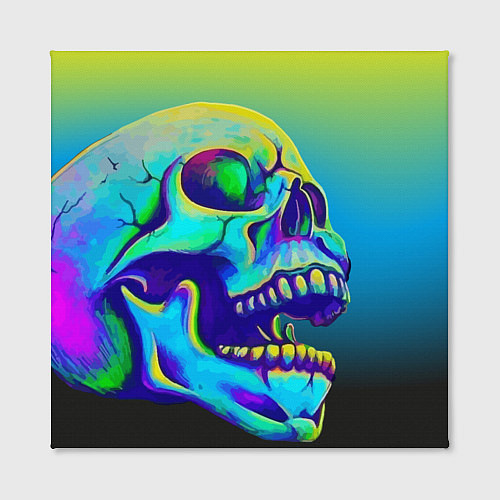 Картина квадратная Neon skull / 3D-принт – фото 2