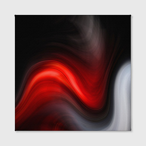 Картина квадратная BLACK RED WAVES АБСТРАКЦИЯ / 3D-принт – фото 2