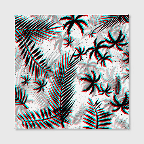 Картина квадратная ПАЛЬМЫ TROPICAL GLITCH / 3D-принт – фото 2