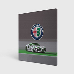 Холст квадратный Alfa Romeo motorsport, цвет: 3D-принт