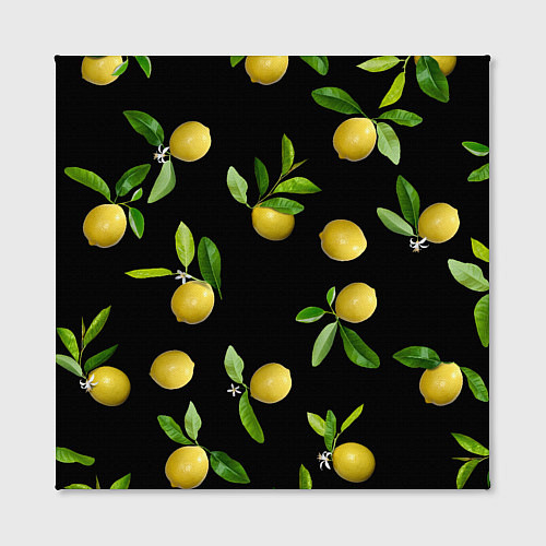 Картина квадратная Лимоны на черном / 3D-принт – фото 2