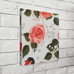 Холст квадратный Нежные розы, цвет: 3D-принт — фото 2