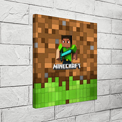 Холст квадратный Minecraft logo heroes, цвет: 3D-принт — фото 2