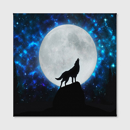 Картина квадратная Волк воющий на луну / 3D-принт – фото 2