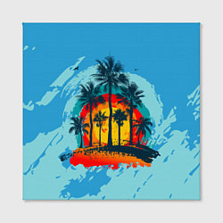 Холст квадратный Море Пальмы Песок, цвет: 3D-принт — фото 2