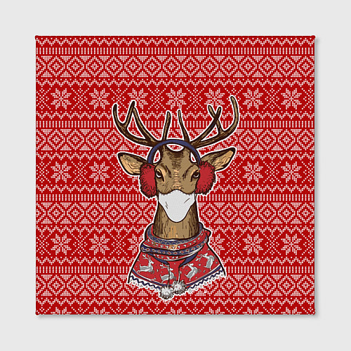 Картина квадратная Deer in a medical mask / 3D-принт – фото 2