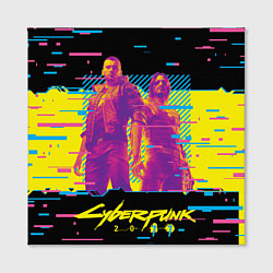 Холст квадратный Cyberpunk 2077 - Взлом системы, цвет: 3D-принт — фото 2