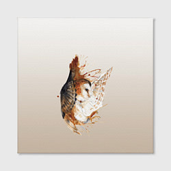 Холст квадратный Летящая сова рисунок, цвет: 3D-принт — фото 2