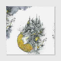 Холст квадратный Город в голове, цвет: 3D-принт — фото 2