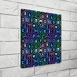 Холст квадратный Компьютерные игровые символы, цвет: 3D-принт — фото 2
