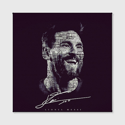Картина квадратная Лионель месси с автографом / 3D-принт – фото 2