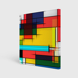 Холст квадратный Абстрактные фигуры цвета, цвет: 3D-принт