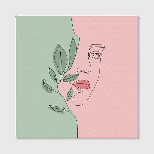 Картина квадратная Девушка с листьями / 3D-принт – фото 2
