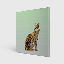 Холст квадратный Дикий кот оцелот, цвет: 3D-принт