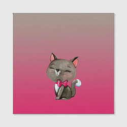 Холст квадратный Кошечка с бантиком, цвет: 3D-принт — фото 2