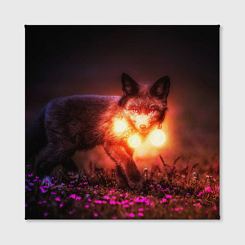 Картина квадратная Лисица с фонариками / 3D-принт – фото 2