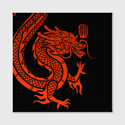 Картина квадратная RED CHINA DRAGON / 3D-принт – фото 2