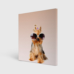 Холст квадратный Собака в очках, цвет: 3D-принт