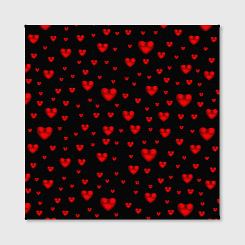 Картина квадратная Красные сердца / 3D-принт – фото 2