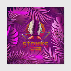 Холст квадратный Fortnite Neon Stonks Meme, цвет: 3D-принт — фото 2