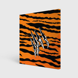 Холст квадратный След от когтей тигра, цвет: 3D-принт