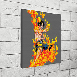 Холст квадратный Портгас Д Эйс из One Piece, цвет: 3D-принт — фото 2
