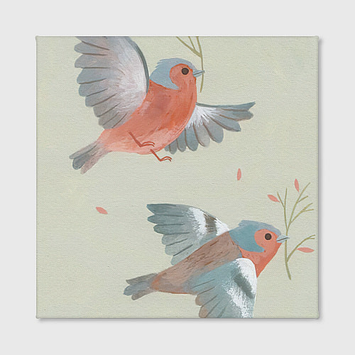 Картина квадратная Весенние птицы / 3D-принт – фото 2