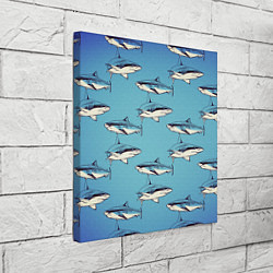 Холст квадратный Акулы Паттерн, цвет: 3D-принт — фото 2
