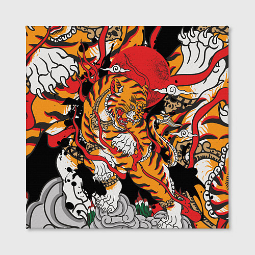 Картина квадратная Самурайский тигр / 3D-принт – фото 2