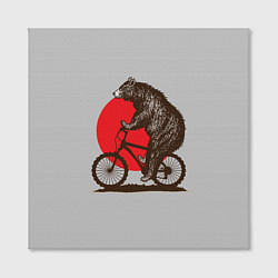 Холст квадратный Медведь на велосиеде, цвет: 3D-принт — фото 2