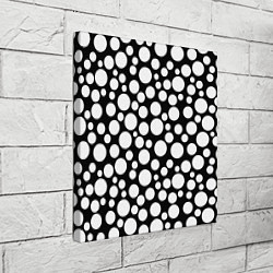 Холст квадратный Черно-белый горох, цвет: 3D-принт — фото 2