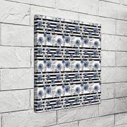 Холст квадратный Акварельный полосатый узор, цвет: 3D-принт — фото 2