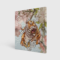 Холст квадратный Тигр в облаках, цвет: 3D-принт