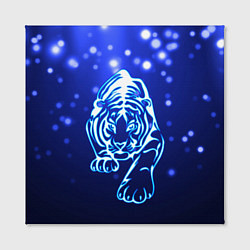 Холст квадратный Неоновый тигр, цвет: 3D-принт — фото 2