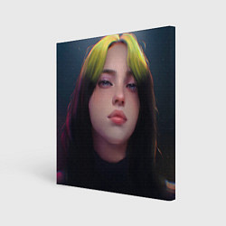 Холст квадратный Billie Eilish: Рисунок, цвет: 3D-принт