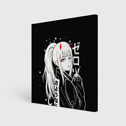 Холст квадратный Zero Two, Darling in the Franx, цвет: 3D-принт