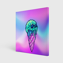 Холст квадратный Мороженое Ice Scream Череп Z, цвет: 3D-принт
