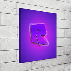 Холст квадратный ROBLOX NEON LOGO РОБЛОКС, цвет: 3D-принт — фото 2