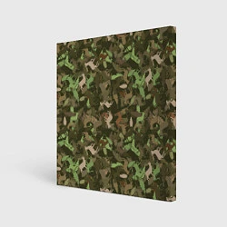 Холст квадратный Лоси в дубовом лесу, цвет: 3D-принт