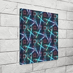 Холст квадратный Неоновый панк, цвет: 3D-принт — фото 2