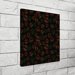 Холст квадратный Хэллоуин тыквы и корона, цвет: 3D-принт — фото 2