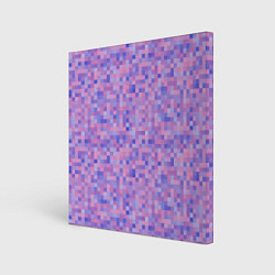 Холст квадратный Сиреневая пиксельная абстракция, цвет: 3D-принт