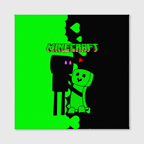 Картина квадратная Любовь Эндермена и Крипера Майнкрафт / 3D-принт – фото 2