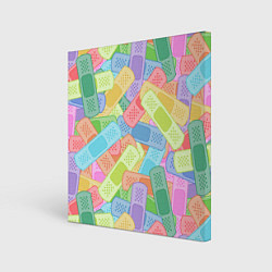 Холст квадратный Цветные пластыри, цвет: 3D-принт