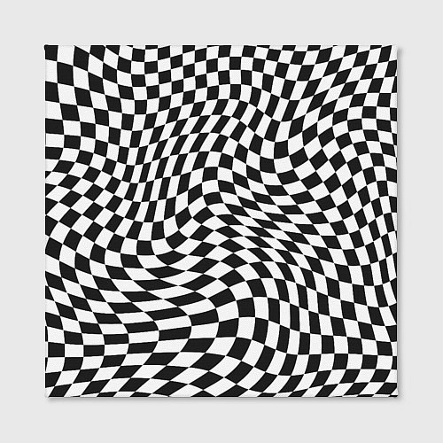 Картина квадратная Черно-белая клетка Black and white squares / 3D-принт – фото 2